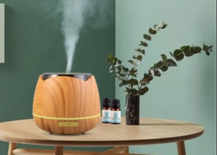 400 ml nawilżacz do aromaterapii drewna ziarna Wielofunkcyjna lampa atmosferyczna maszyna do aromaterapii olejków eterycznych
